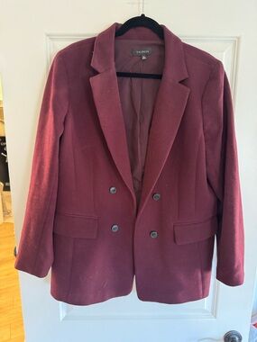 Talbots Women's Double-Breasted Wine Blazer